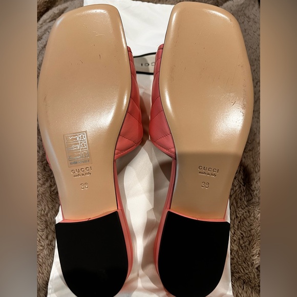 Brand New Gucci Double GG Marmont Sandal Slide in Dusty Pink Color EU 38 US 7.5 - Picture 6 of 10